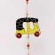 Handmade Wooden Auto-Rickshaw Wall Hanging for Home Decor - Green, Yellow